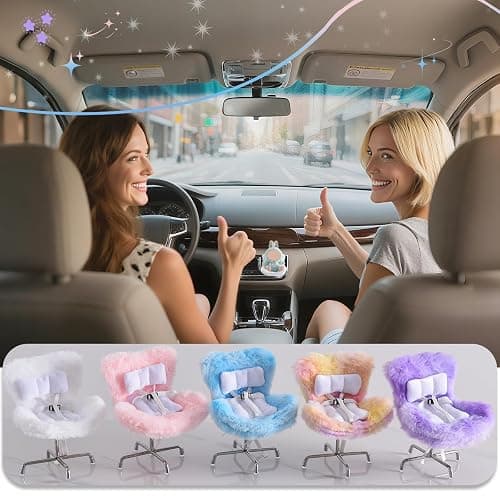 Doll Car Seat Compatible with Bubudoll, Small Seat for 10-17cm Blind Box Toys, Including Air Vent Clip, Desktop Stand, Adjustable Safety Strap, Airflow-Friendly Design, Ideal Car Decor Gifts(White) thumbnail 6