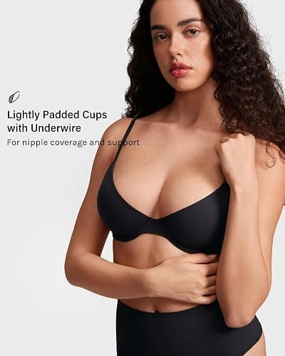 INLYRIC Women's Inbarely Plus Balconette Bra - Lightly Padded Underwire Sexy Tshirt Demi Bras Supportive thumbnail 3