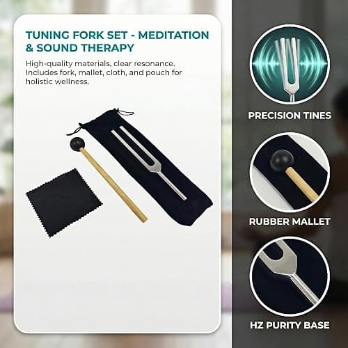  384 Hz​ Tuning Forks for Healing, Medical, and Music - Multi-Frequency Tuning Fork Kit for Sound Therapy, Meditation, Chakra Balancing, and Instrument Tuning thumbnail 3