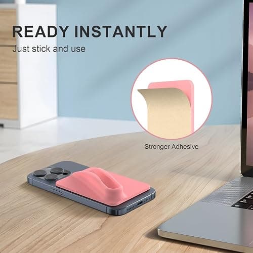 DOB SECHS Silicone Lip Holder for Cell Phone Lipstick Lip Glaze Phone Case Back Stick On Holder for iPhone and Android Smartphone, Orange thumbnail 3
