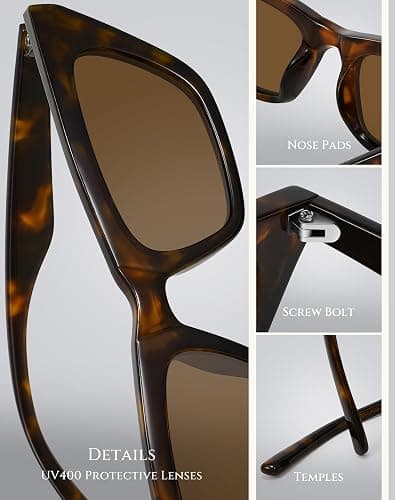 Fozono Narrow Square Cat Eye Sunglasses for Women | Retro Vintage-Chic UV400 Driving shades thumbnail 4