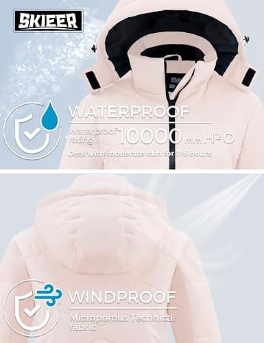 Skieer Women's Waterproof Ski Jacket Warm Snow Winter Coat Mountain Windproof Hooded Raincoat thumbnail 4