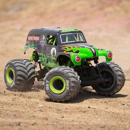 Losi 1/18 Mini LMT Grave Digger 2S 4X4 RTR Brushed Monster Truck Battery & Charger Included Green LOS01026T1 thumbnail 5