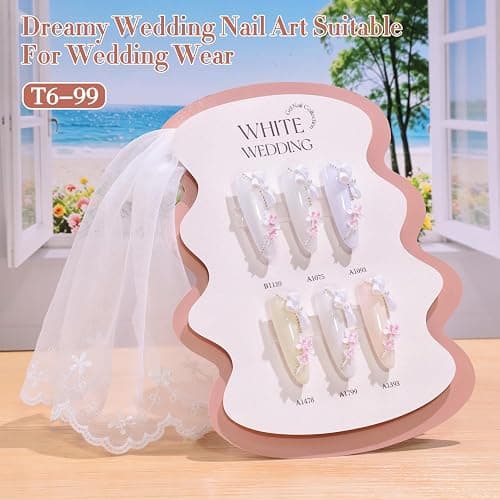 Double Rhythm 6 Pcs 15 ML Gel Polish Set Same Color Same Bottle Soak Off Glitter Gel Polish Kit Nail Art Manicure Salon DIY at Home for Wedding (Pearl White Milky Beige-T6-99) thumbnail 4