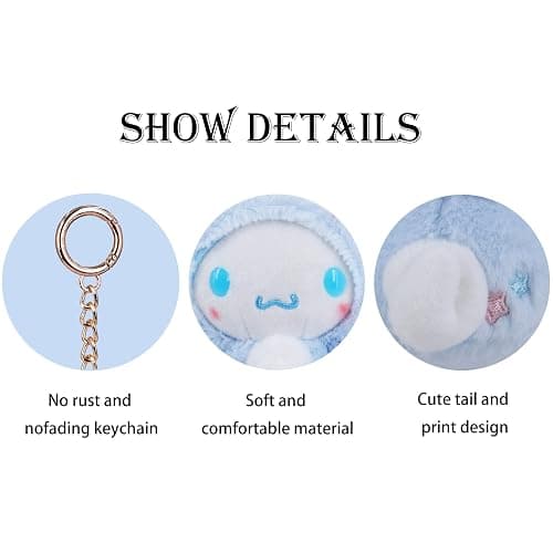 Roffatide Cartoon Keychain Plush Stuffed Key Chain Cute Key Ring Gifts for Women Perfect Cartoon Key Chain for Female Male thumbnail 4