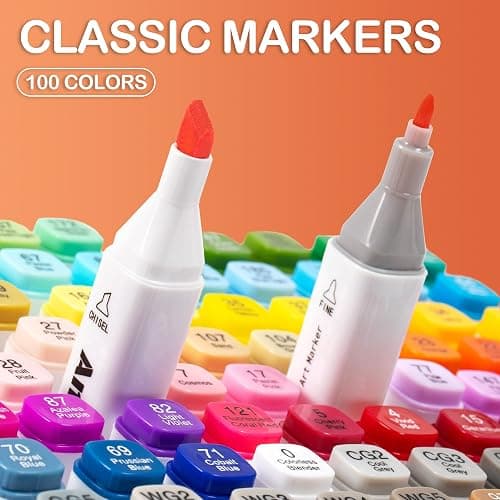 AnyMark Alcohol Markers, 100 Colors Dual Tip Art Coloring Markers thumbnail 4