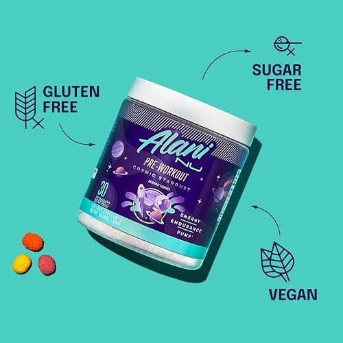 Alani Nu Pre Workout Powder Cosmic Stardust | Amino Energy Boost | Endurance Supplement | Sugar Free | 200mg Caffeine | L-Theanine, Beta-Alanine, Citrulline | 30 Servings thumbnail 5