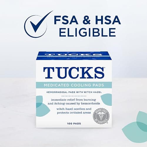 TUCKS Medicated Cooling Pads, 100 Count – Pads with Witch Hazel, Cleanses Sensitive Areas, Protects from Irritation, Hemorrhoid Treatment, Medicated Pads Used By Hospitals thumbnail 2