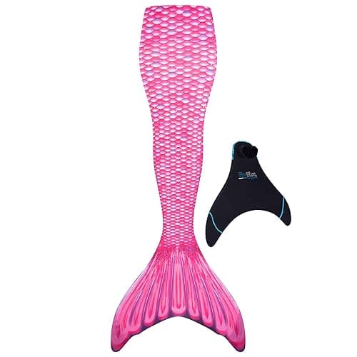 Fin Fun Mermaidens - Mermaid Tails for Swimming for Women, Teens and Adults with Monofin - Medium - Malibu Pink
