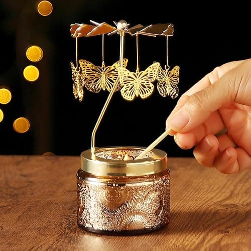 Butterfly Rotating Scented Candle, Gifts for Women Mom Daughter Sister Wife | Birthday Gifts for Women Friendship, Unique Candle Gift for Christmas Anniversary Mothers Day thumbnail 2
