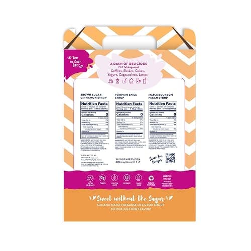 Jordan's Skinny Mixes Sugar Free Coffee Syrup, Holiday Fall Syrup Trio Coffee Flavoring Syrup, Zero Calorie Drink Mix for Lattes, Baking, Protein Shake, Dairy & Gluten Free, Kosher,12.7 Fl Oz, 3 Pack thumbnail 2