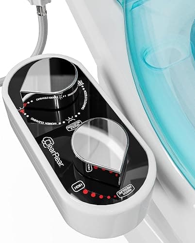 CLEAR REAR Bidet Attachment for Toilet Seat - Non-Electric, Self-Cleaning Dual Nozzle, Adjustable Water Pressure, Rear & Feminine Wash Hygienic Bathroom Upgrades - Fits Elongated Toilets (White) - Image 1