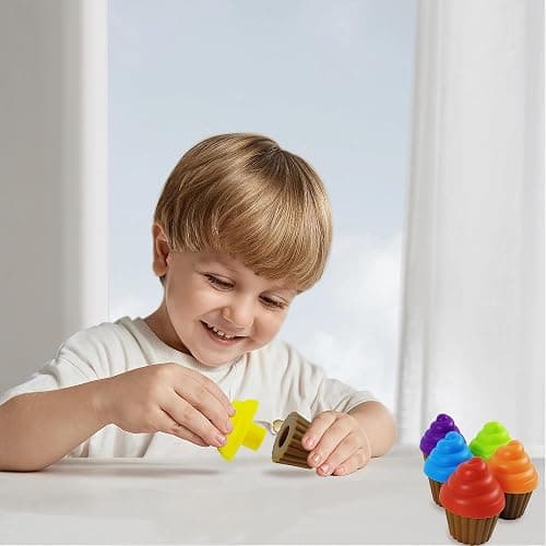 Cupcake Toy Toddler Toy Learning Colors and Shape-Shape Sorting Toys for Toddlers-Geometry Manipulatives Toddler Sensory Toys for kids 1-3 - child Montessori Toys for 18 month old girls boys thumbnail 6