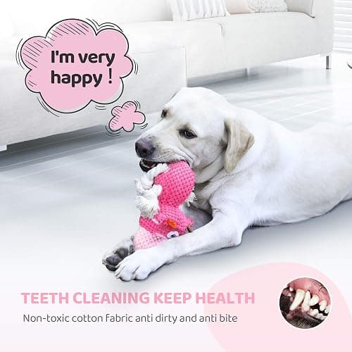 IOKHEIRA Indestructible Dog Squeaky Toys for Large Aggressive Chewers, Stuffed Animals with Cotton Material and Crinkle Paper, Durable Chewing Toys thumbnail 4