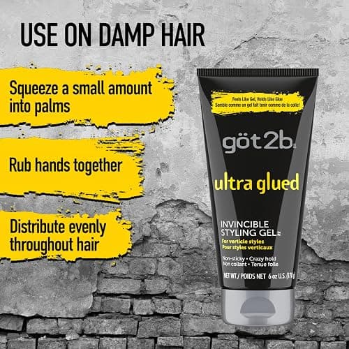 Got2b Ultra Glued Invincible Styling Hair Gel, 6 Ounce thumbnail 4