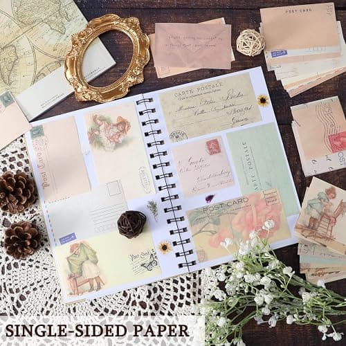 445 PCS Vintage Scrapbook Paper Journaling Scrapbooking Supplies Kit Aesthetic Decorative Craft Paper include 40 Sheet Flowers Stickers for Planner, Bullet Journaling, Junk Journal, Retro Crafts thumbnail 4