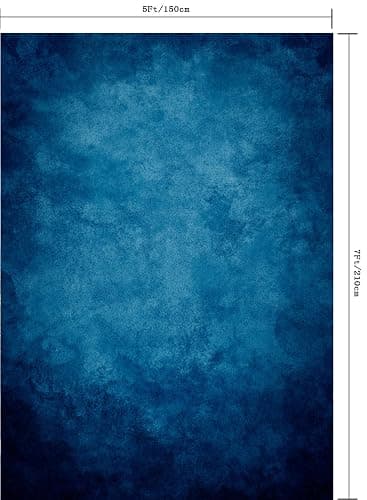 DePhoto Abstract Blue School Photo Backdrop for Pictures Portrait Solid Color Backdrop Graduation Photoshoot Baby Shower Party Banner Decoration Photography Vinyl Photo Background PGT030A 5x7ft thumbnail 5