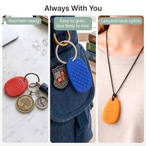 SLOKZ Worry Stones for Anxiety - 6 Pack Adult Fidget Toys & Sensory Stones, Quiet Fidget Toys, Fidgets for Adults with Key Ring & Neck String, Adult Fidgets thumbnail 6