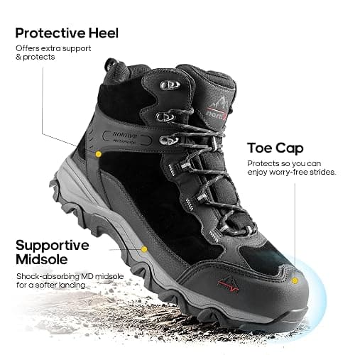 NORTIV 8 Men's Waterproof Hiking Boots Outdoor Mid Trekking Lightweight Mountaineering Shoes Paladin thumbnail 7