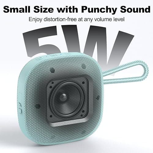 Bobtot Portable Bluetooth Speaker Wireless, IPX7 Small Shower Waterproof Speaker, 16H Playing Time, Loud and Stereo Sound with Bass, TWS Pairing for Camping, Travel, Cyan thumbnail 2