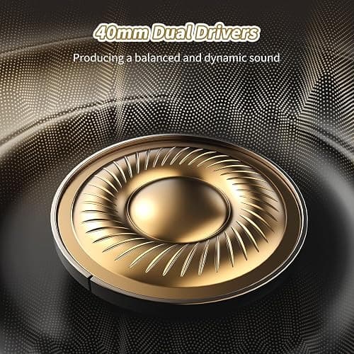 KVIDIO Bluetooth Headphones Over Ear, 65 Hours Playtime Wireless Headphones with Microphone, Foldable Lightweight Headset with Deep Bass, HiFi Stereo Sound Low Latency for Travel Work Cellphone thumbnail 6