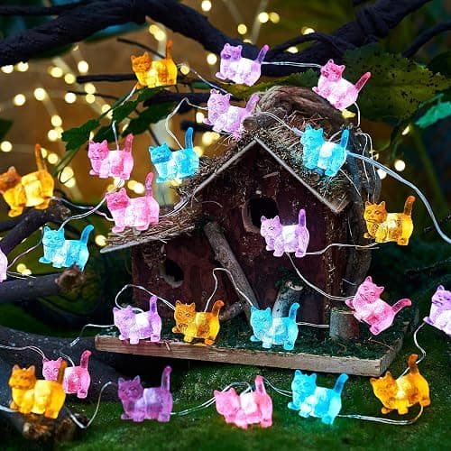 JASHIKA Cat String Lights Kawaii Deco Kitty Fairy Decorative Lights 10ft 30LED Battery Operated Novelty Lighting for Outdoor Wedding Camping Tent Baby Shower Bedroom Birthday Party thumbnail 5