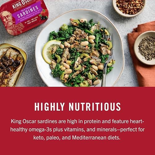 King Oscar Premium Sardines in Extra Virgin Olive Oil, Mediterranean Style, 3.75 Ounce Cans (Pack of 12), Wild Caught Sardines thumbnail 7