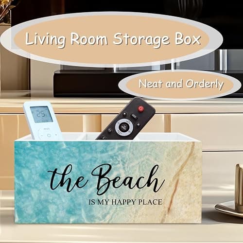 YTRGI Beach Gifts for Women Men, The Beach Is My Happy Place Pen Holder for Home Office Kitchen Desk Decor, Beach Wooden Pencil Holder Sign Organizer for Home Office Desk Accessories, thumbnail 6