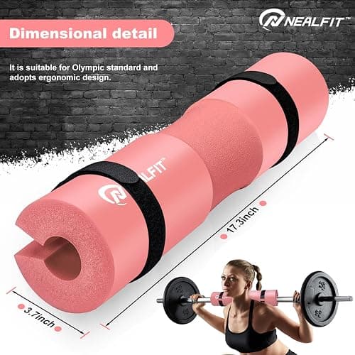NEALFIT Barbell Pad Squat Pad for Squats—Squat Bar Pad—Great for Weightlifting,Lunges and Hip Thrusts—Foam Sponge Pad—Fit Standard and Olympic Bars Perfectly thumbnail 2