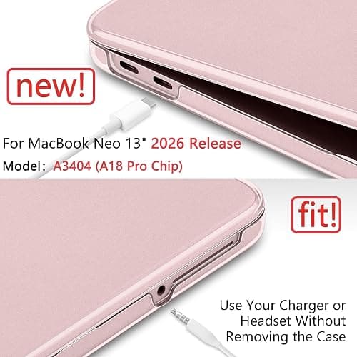 DONGKE Matte Frosted Compatible with MacBook Neo 13 Inch 2026 (Model A3404 | A18 Pro Chip) | Anti-Crack & Scratch & Fingerprint | 100% Match Official Color Blush thumbnail 3