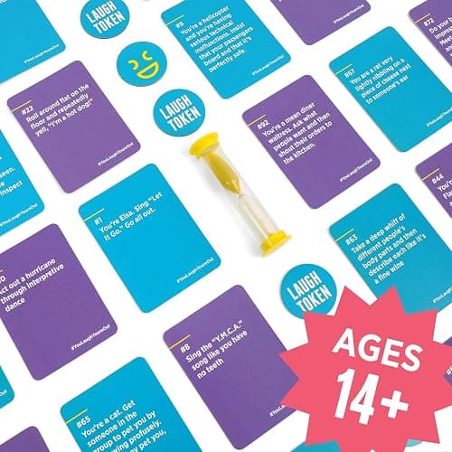 DSS Games You Laugh You're Out [Try Not to Laugh Family Card Game for Adults & Teens | White Elephant Gift for Adults | 125 Prompt Fun Cards for Family Game Nights, Thanksgiving, & Parties Ages 14+] thumbnail 2