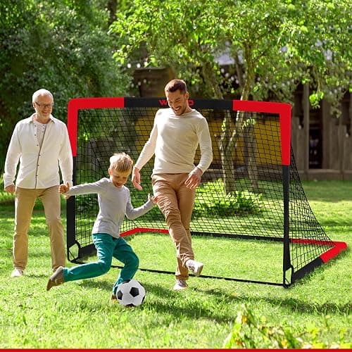 Kids Soccer Goals for Backyard Set of 2, 6x4 ft Portable Toddler Soccer Goal Training Equipment with Soccer Target, Ball, Cones, Soccer Net for Kids Age 3-5 6-8 8-12 10-12-14 Outdoor Sports Games Gift thumbnail 7