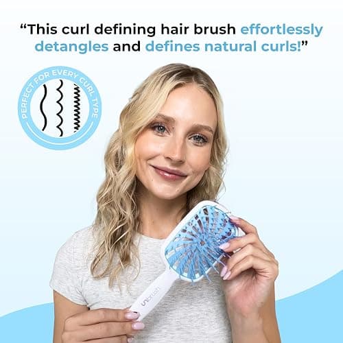 FHI Heat UNbrush Plus — Curly Hair Brush for Gentle & Effective Detangling on Wet or Dry Fragile Hair Types — Detangler Brush w/ 84 UltraFlex Bristles, Ultra-light, Vented, Anti Static Hairbrush thumbnail 2