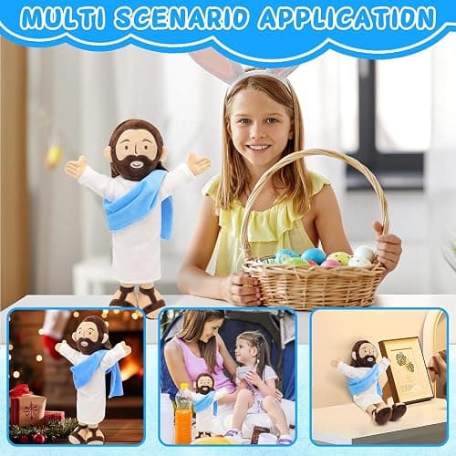 Yelakey 13" Jesus Plush, Jesus Stuffed Doll Plushie for Easter Christmas Church (Brown) thumbnail 7