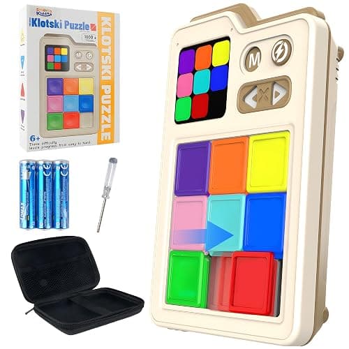 SMILESSKIDDO Super Slide Puzzle Games, Original 1000+ Challenges & 3 Modes, Brain Teaser Puzzle, Super Electronic Sliding Puzzles Toy Gifts for Kids & Adults, Fun Unblocking Logic Game - Image 1