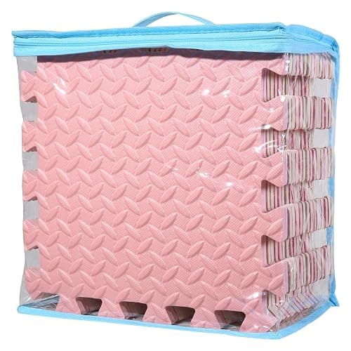 Foam Play Mat for Baby, 0.4 Inch Thick Foam Interlocking Floor Mats, Soft Non-Toxic Baby Playmat, Solid Colored Puzzle Play Mat Kids Floor Mats, 16 Tiles, Beige/Loli Pink - Beige/Loli Pink thumbnail 6