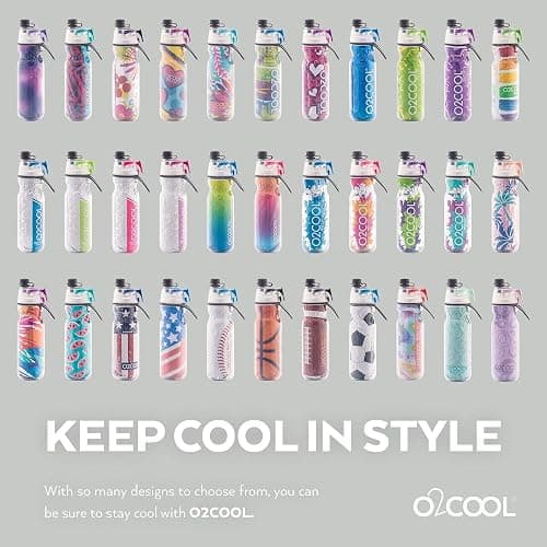 O2COOL Mist 'N Sip Misting Water Bottle 2-in-1 Mist And Sip Function With No Leak Pull Top Spout (Hearts) thumbnail 7