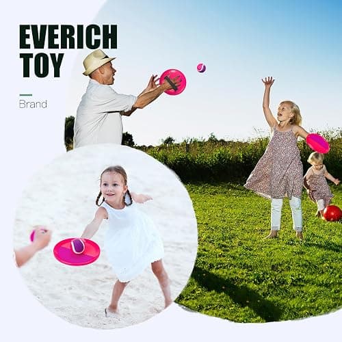 EVERICH TOY Upgraded Toss and Catch Ball Game Set, Kids Toy Stocking Stuffers for Boys Girls Ages 3-12, Includes 2 Paddles 2 Sticky Balls, Water-Resistant Indoor Outdoor Toy for Beach Pool Yard thumbnail 6