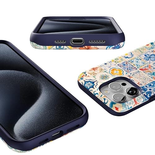 Casely iPhone 15 Pro Max Case | Tuscan Tiles | Dolce Vita | Compatible with MagSafe | Bold Protective Design thumbnail 3