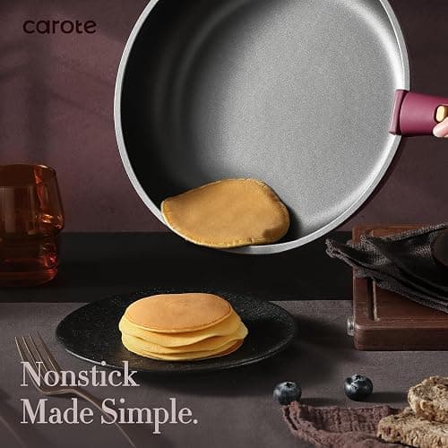 CAROTE 21pcs Pots and Pans Set Non Stick, Detachable Handle Cookware Sets | Ultra Nonstick, Space Saving, Dishwasher & Oven Safe, Non-Toxic Kitchen/Apartment/Camping/RV/ Traveling, Purple thumbnail 2