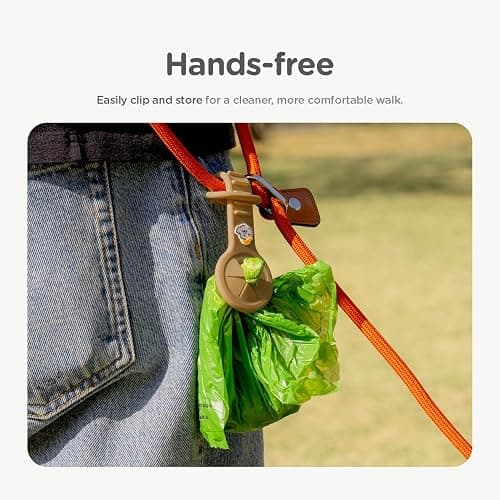 Lunabear Dog Poop Bag Holder for Leash, Hands-Free Waste Bag Carrier with Carabiner Clip, Portable Pet Waste Bag Holder for Dog Walking, Running, Hiking, Bicycle (Ivory) thumbnail 6