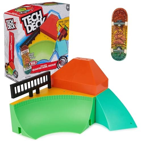 Tech Deck, Quarter Bowl Ruckus X-Connect Park Creator, Customizable and Buildable Ramp Set with Exclusive Fingerboard, Kids Toy for Ages 6 and up - Image 1