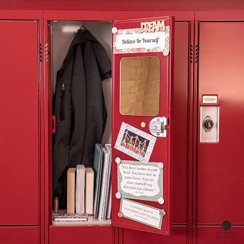 Mavoro Magnetic Locker Mirror | 7x9in Acrylic - Unbreakable | Sleek Frameless | Glassless Safety Kids Mirror (1 Pack) - 1 thumbnail 7