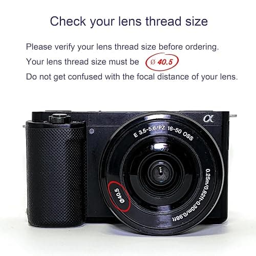 FotoZ 40.5mm 0.75x Mini Wide Angle Conversion Lens(w/Macro), for Sony ZV-1F ZV-E10, ZV-E10 MarkII A6400 A6700 Accessories, Compatible with kit Lens 16-50mm, PZ 16-50mm OSS II (Black) thumbnail 6