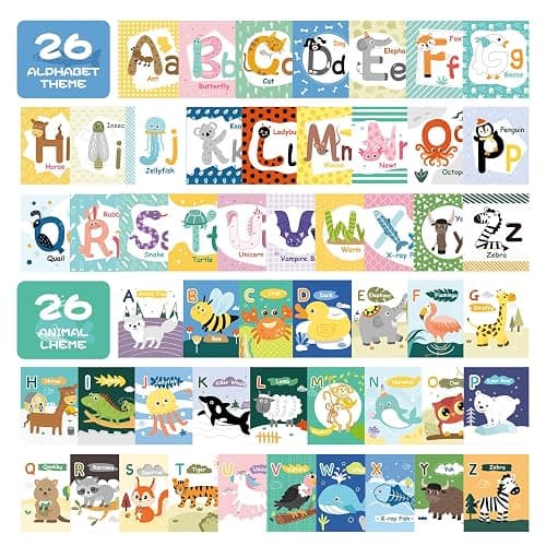 Jollybaby Reusable Soft Cloth ABC Alphabet/Letters Animal Flash Cards for Baby 0-3-6-9-12-18 Month, Curious Baby First Words Learning Activity Flashcards, Tummy Time Toy Gift for 1 Year Old Boy Girl thumbnail 4