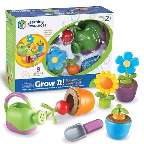 Learning Resources New Sprouts Grow It! Toddler Gardening Set - 9 Pieces, Ages 2+ Toddler Learning Toys, Garden Toys for Kids, Spring and Easter Toys for Boys and Girls - Image 1