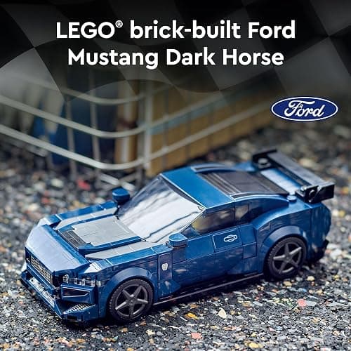 LEGO Speed Champions Ford Mustang Dark Horse Sports Car Toy, Buildable Ford Mustang Toy for Kids, Blue Car Model Set, Gift Idea for Boys and Girls Aged 9 Years Old and Up, 76920 thumbnail 2