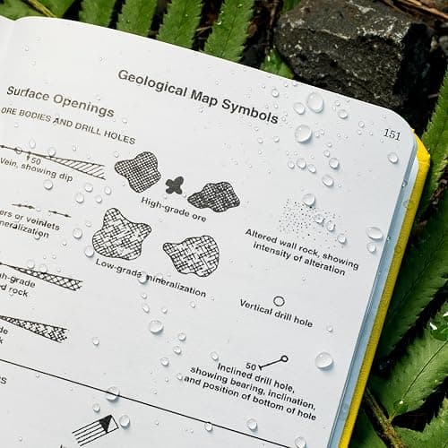 Rite in the Rain Weatherproof Hard Cover Notebook, 4.75" x 7.5", Yellow Cover, Geological Pattern (No. 540F) thumbnail 5