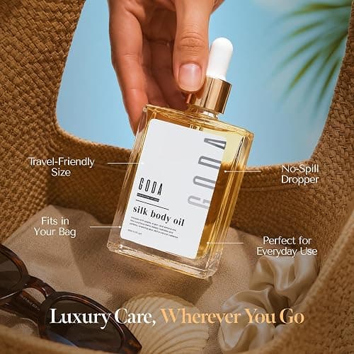 GODA Silk Body Oil Women - Firming Anti Aging Moisturizing Formula, Crepey Skin Hydrating After Shower, Scented Organic Blend Premium Skincare thumbnail 7