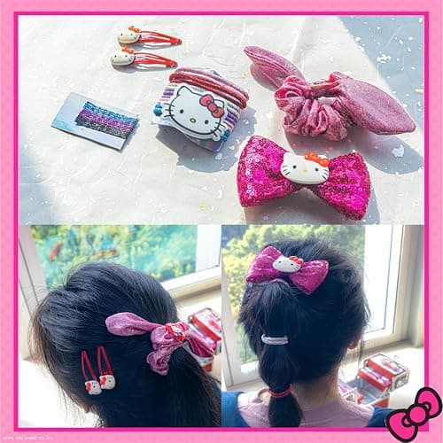 Hello Kitty Train Case Cosmetic Makeup Set Includes Lip Gloss, Eye Shimmer, Nail Polish, Hair Accessories & More! For Girls, Ages 6+ Perfect for Parties & Makeovers by Townley Girl thumbnail 3